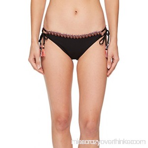 Becca by Rebecca Virtue Women's Mardi Gras Loop Tie Side Hipster Bikini Bottom Black B072MSL78S